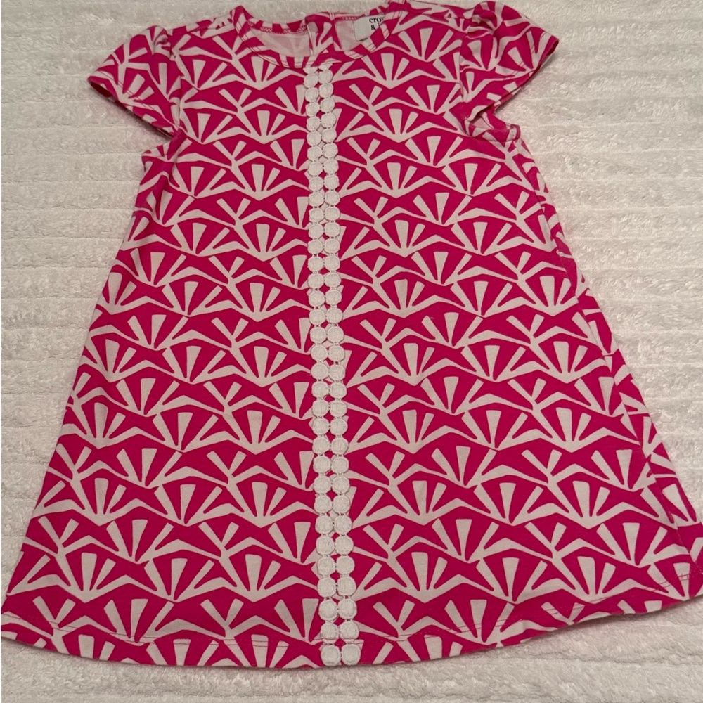 Crown & Ivy Vibrant Pink and White Kids Dress